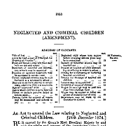 The Neglected and Criminal Children's Amendment Act 1874